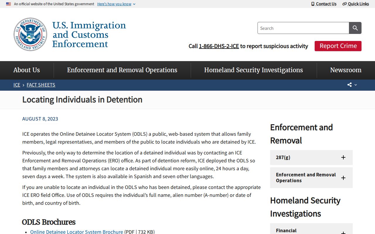 Autauga County 72 hour release ICE current custody locator limits