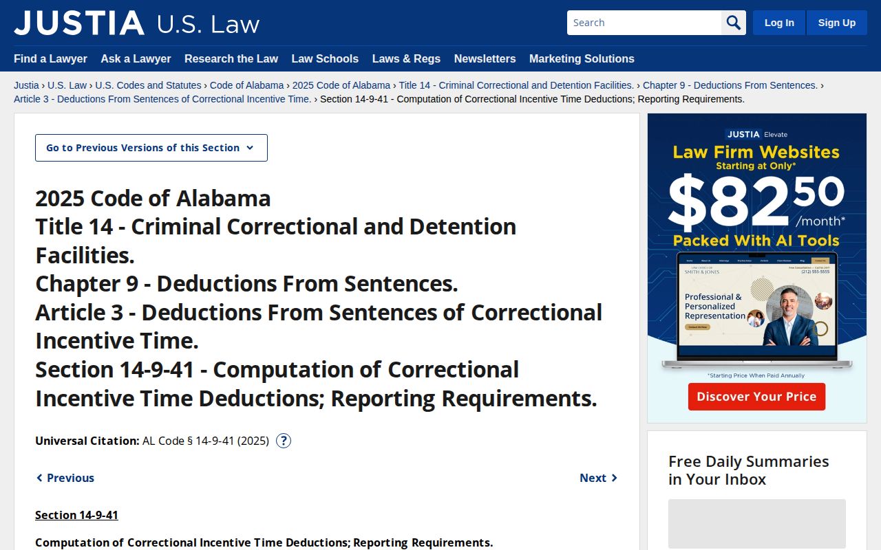 Autauga County projected release date Alabama correctional incentive time statute